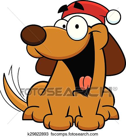 432x470 Clipart Of Cartoon Dog Wearing Santa Hat K29822893