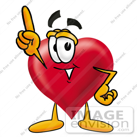 450x450 Clip Art Graphic Of A Red Love Heart Cartoon Character Pointing