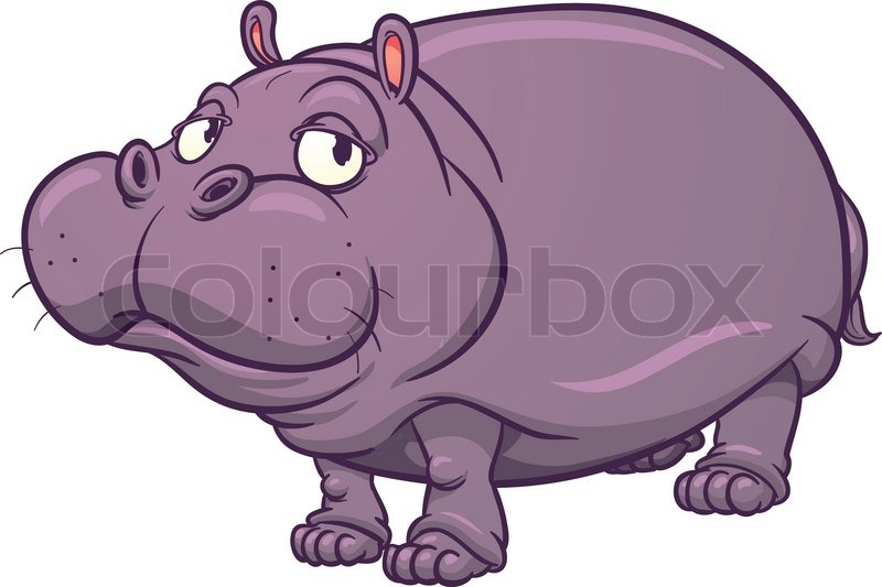 800x533 Cute Cartoon Hippo Stock Vector Colourbox