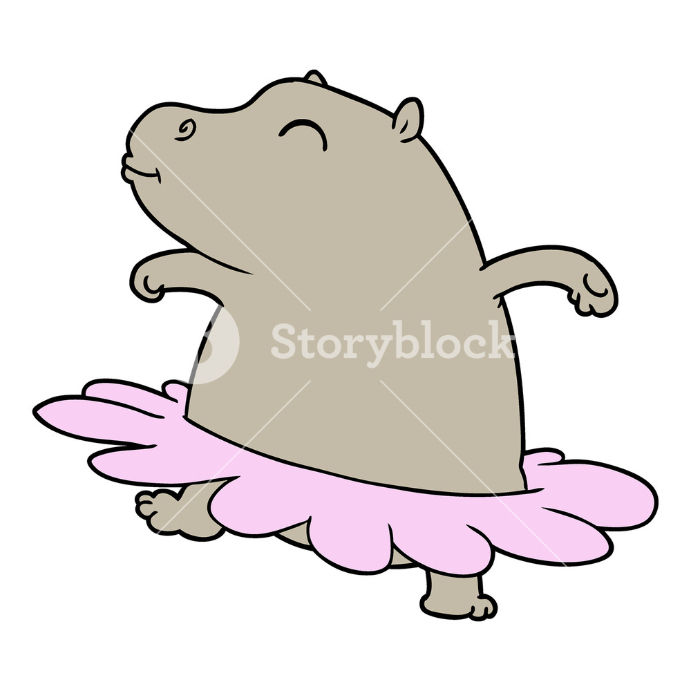 1000x1000 Cartoon Hippo Ballerina Royalty Free Stock Image