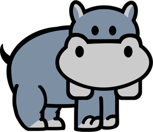 300x259 Cartoon Hippo Royalty Free Stock Image