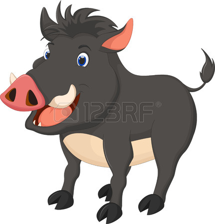 431x450 Wild Boar Cartoon Run Royalty Free Cliparts, Vectors, And Stock
