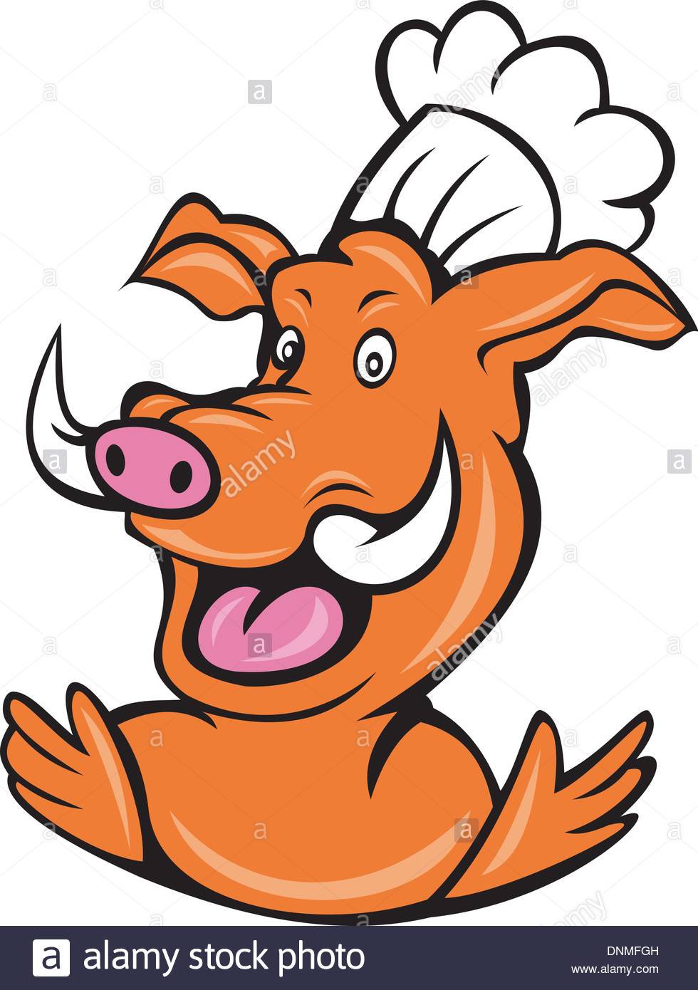980x1390 Cartoon Illustration Of A Wild Pig Boar Hog Who Is A Chef Cook
