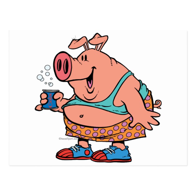 630x630 Funny Party Animal Pig Hog Cartoon Postcard