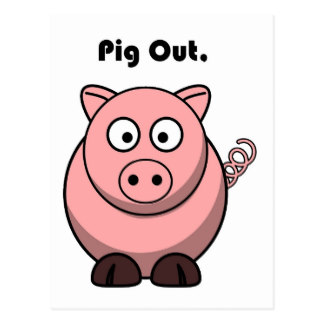 324x324 Cartoon Hog Postcards Zazzle