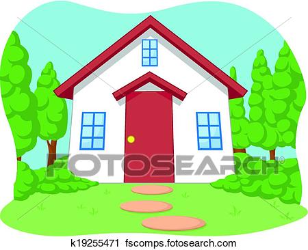 450x366 Clipart Of Cartoon Of Cute Little House K19255471