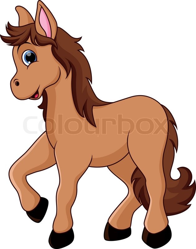 630x800 Illustration Of Cute Horse Cartoon Stock Vector Colourbox