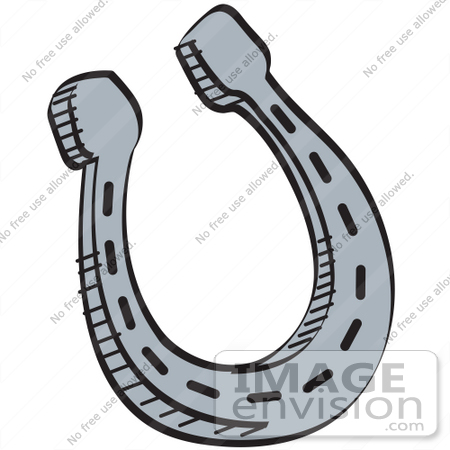 450x450 Royalty Free Cartoon Cliprt Of Metal Lucky Horseshoe Over