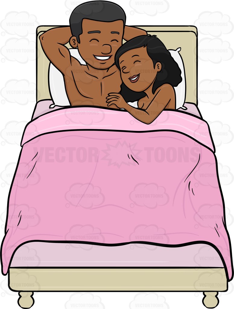 776x1024 Black Lovers Enjoying Their Private Time In Bed Cartoon Clipart