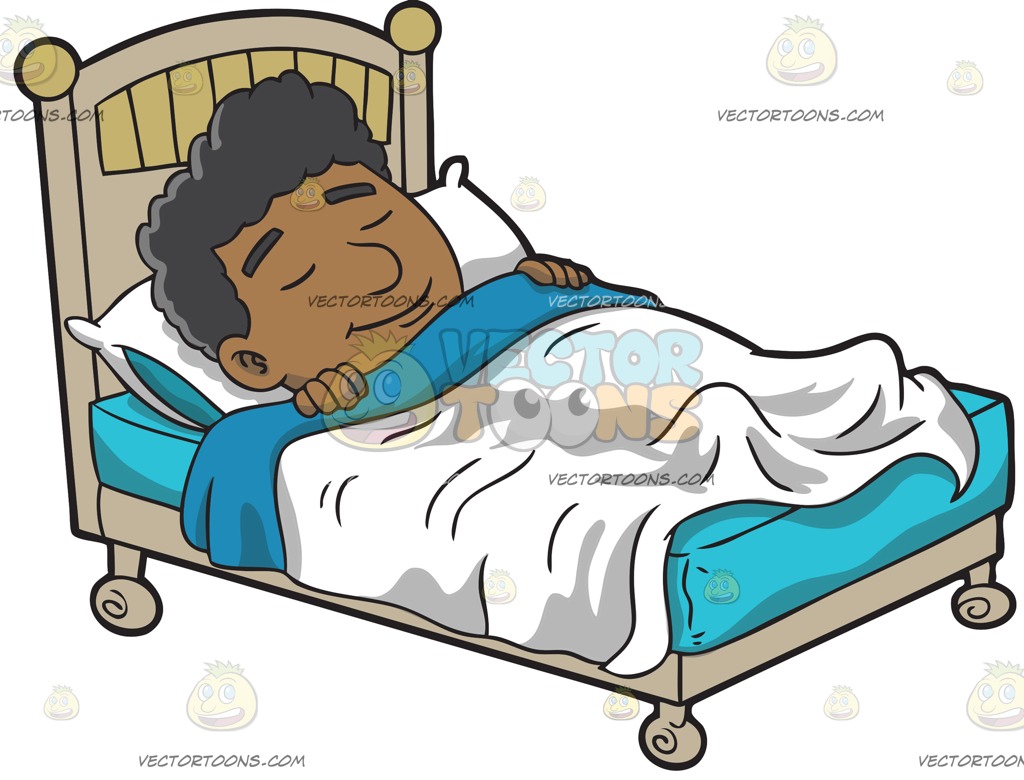 1024x780 A Black Man Having A Good Dream Cartoon Clipart