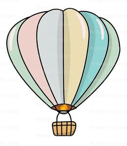 261x300 Pastel Hot Air Balloon ~ Frosting Sheet Cake Topper ~ Edible