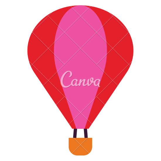 550x550 Cartoon Hot Air Balloon Vector Illustration Icon