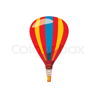 320x320 Vector Illustration Of Happy Kids Cartoon Riding A Hot Air Balloon