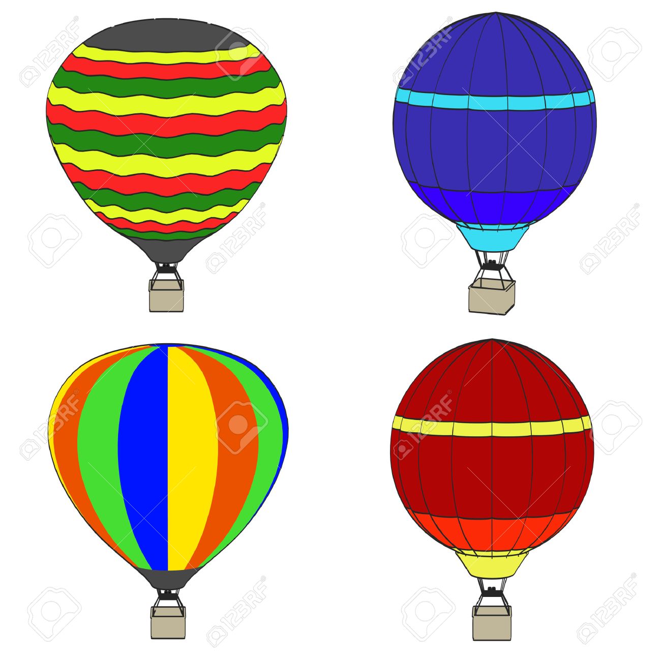 1300x1300 Cartoon Image Of Hot Air Balloon Stock Photo, Picture And Royalty