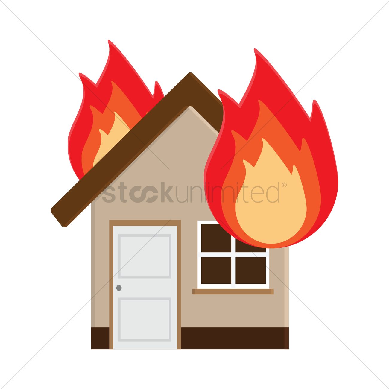 1300x1300 Burning House Vector Image