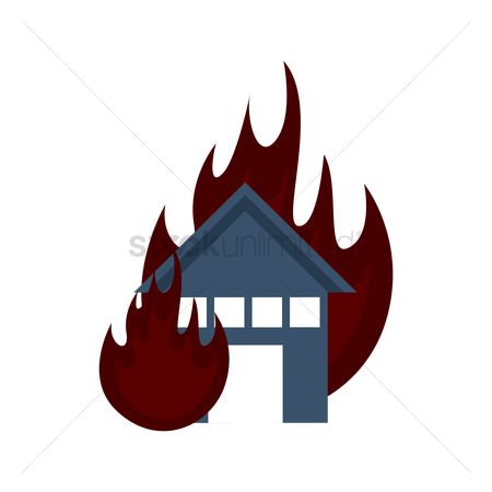 450x450 Free House With Fire Stock Vectors Stockunlimited