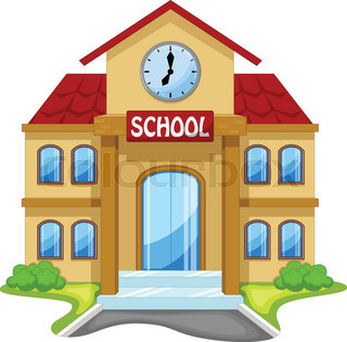 320x315 Vector Illustration Of School Building Cartoon Stock Vector