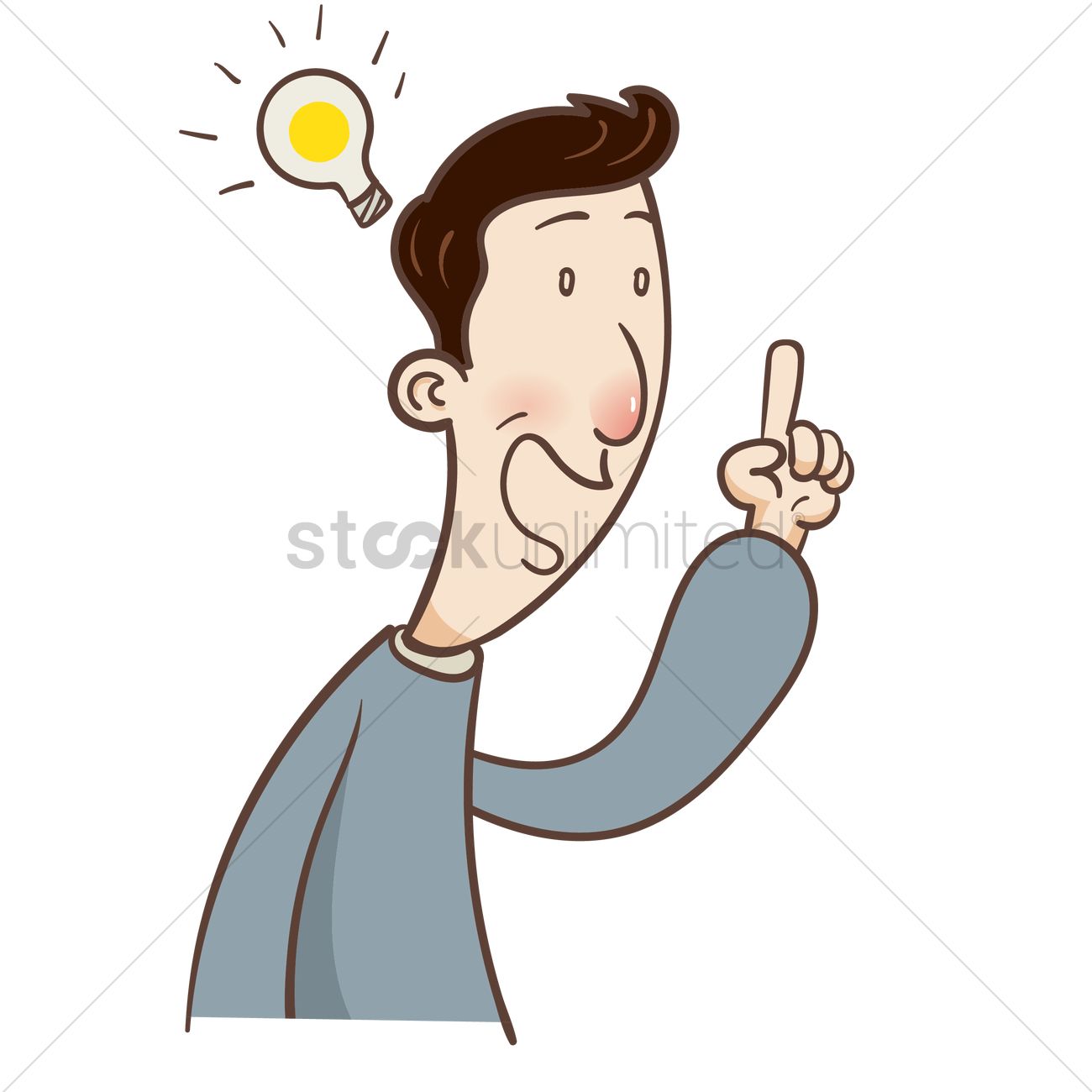 1300x1300 Cartoon Guy Has An Idea Vector Image