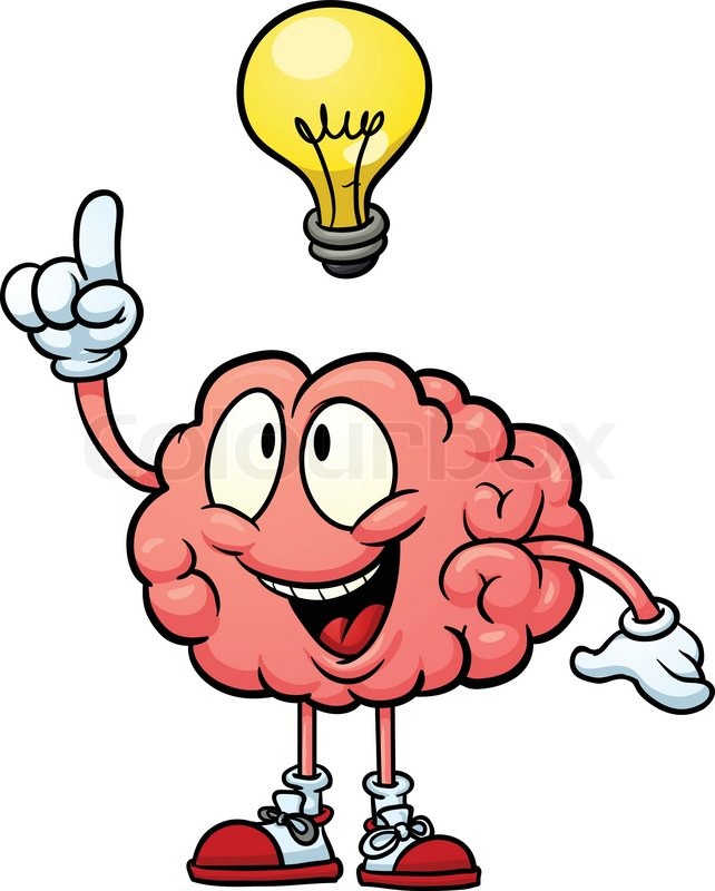 642x800 Cute Cartoon Brain With Having An Idea Stock Vector Colourbox