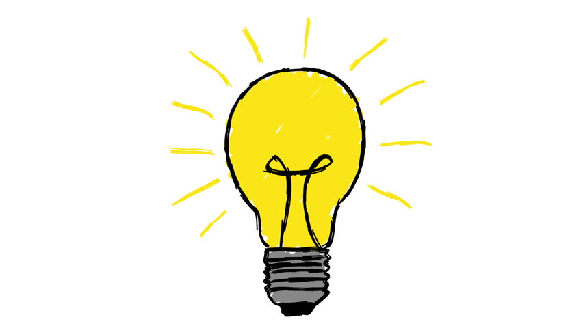 852x480 Animated Cartoon Lightbulb Loop Invention Or Idea Concept Stock