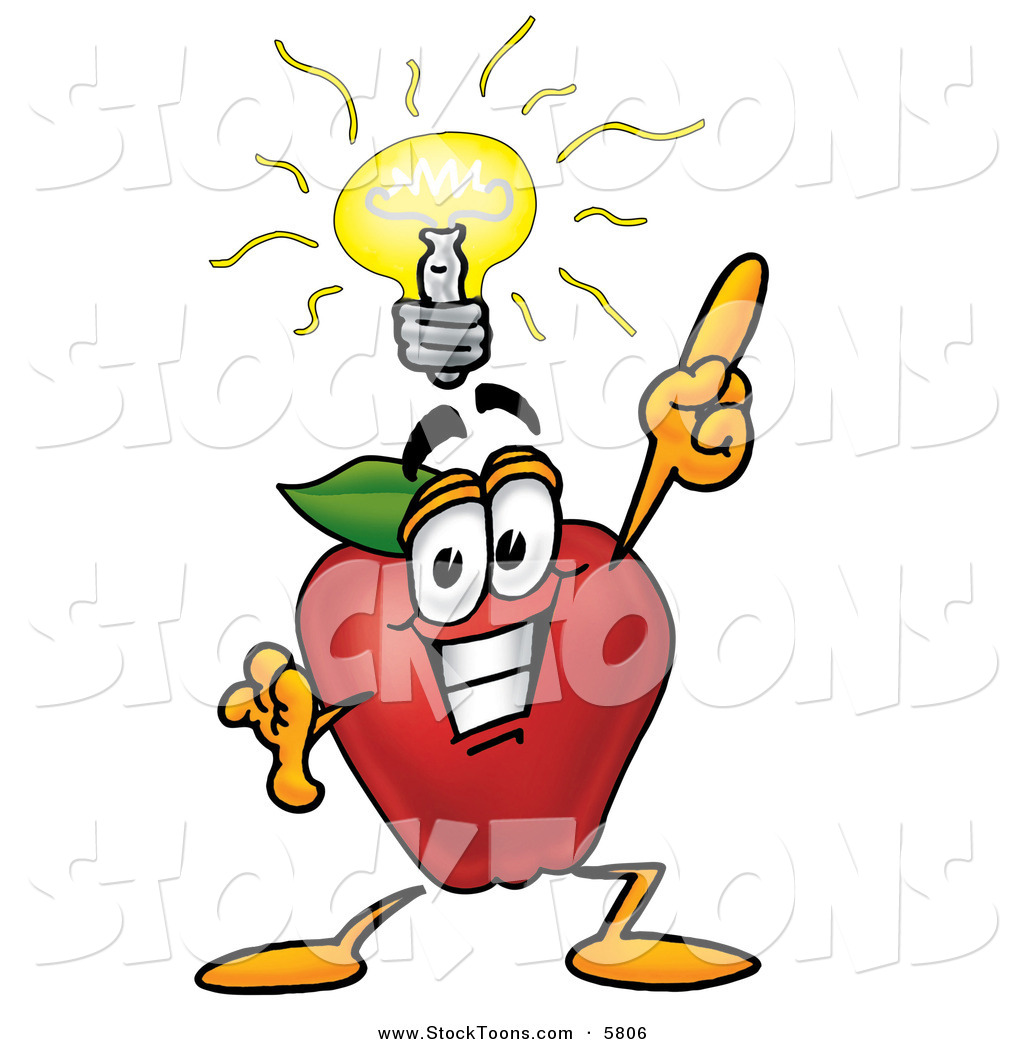 1024x1044 Stock Cartoon Of A Cute Red Apple Character Mascot With A Bright
