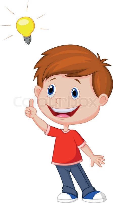 446x800 Vector Illustration Of Cartoon Boy With Big Idea Stock Vector