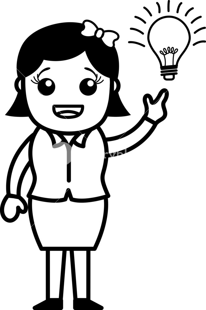 664x1000 Woman With Idea Bulb