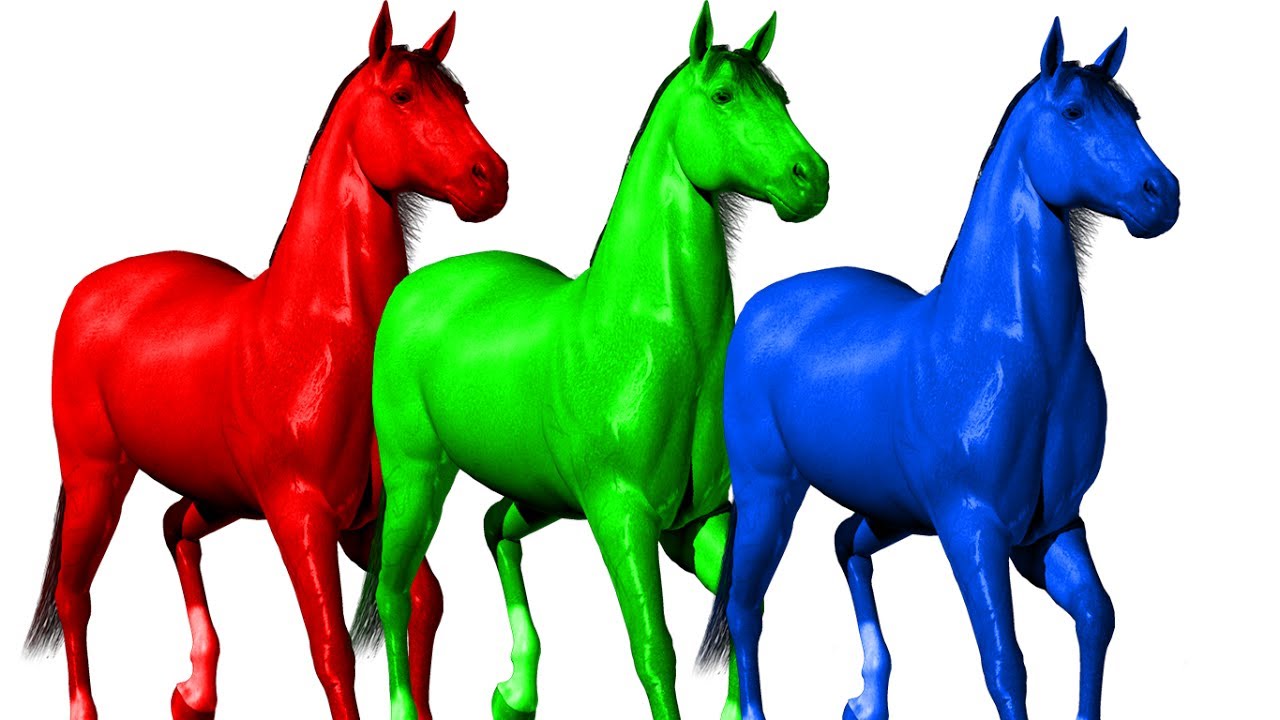 1280x720 Dinosaure Fight Horse Cartoons For Children Horse 3d Colors