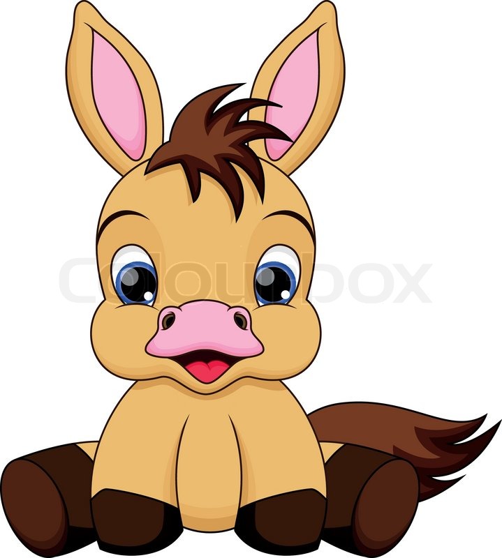 719x800 Illustration Of A Cute Baby Horse Cartoon Stock Vector Colourbox
