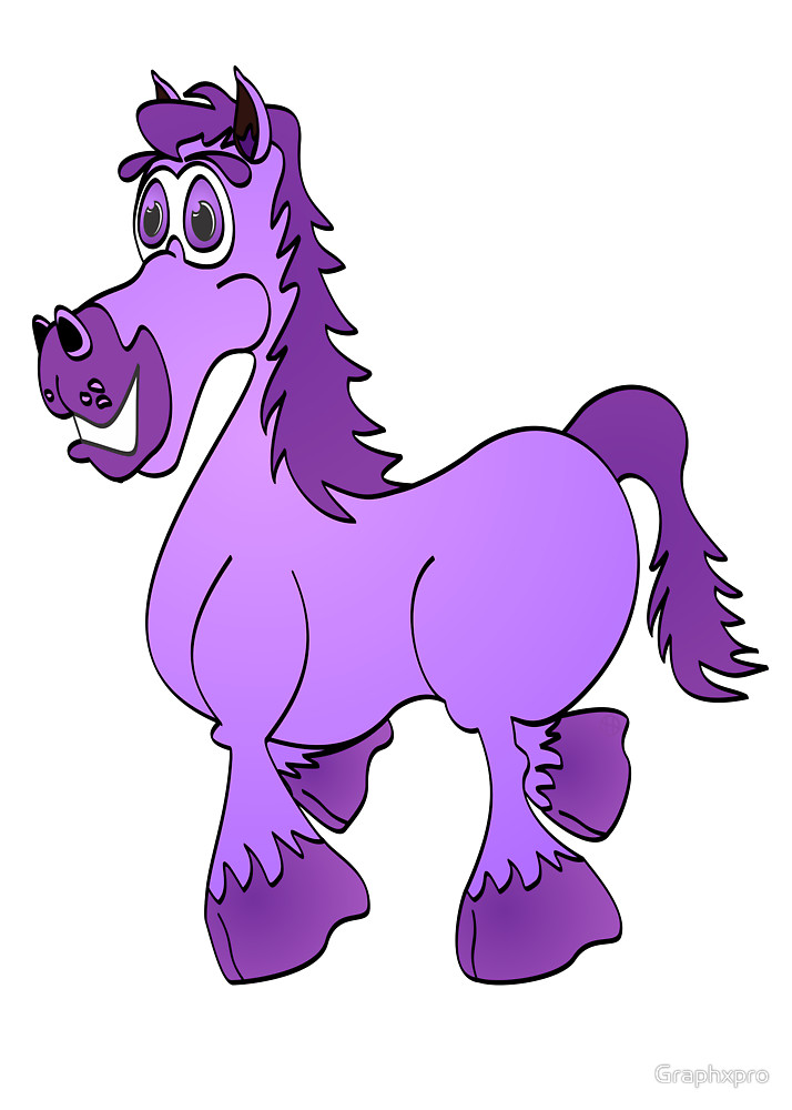 714x1000 Purple Cartoon Horse By Graphxpro Redbubble