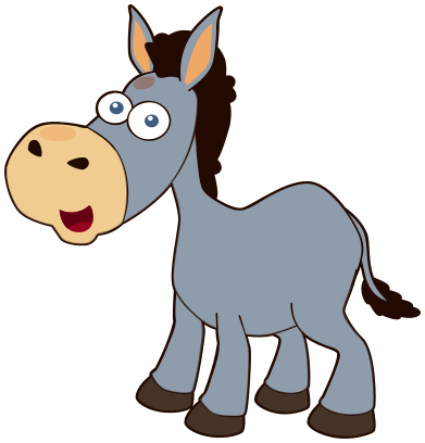 391x408 Horse Cartoon Gray
