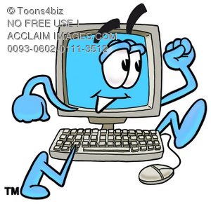 300x291 Illustration Of A Cartoon Computer Character Running