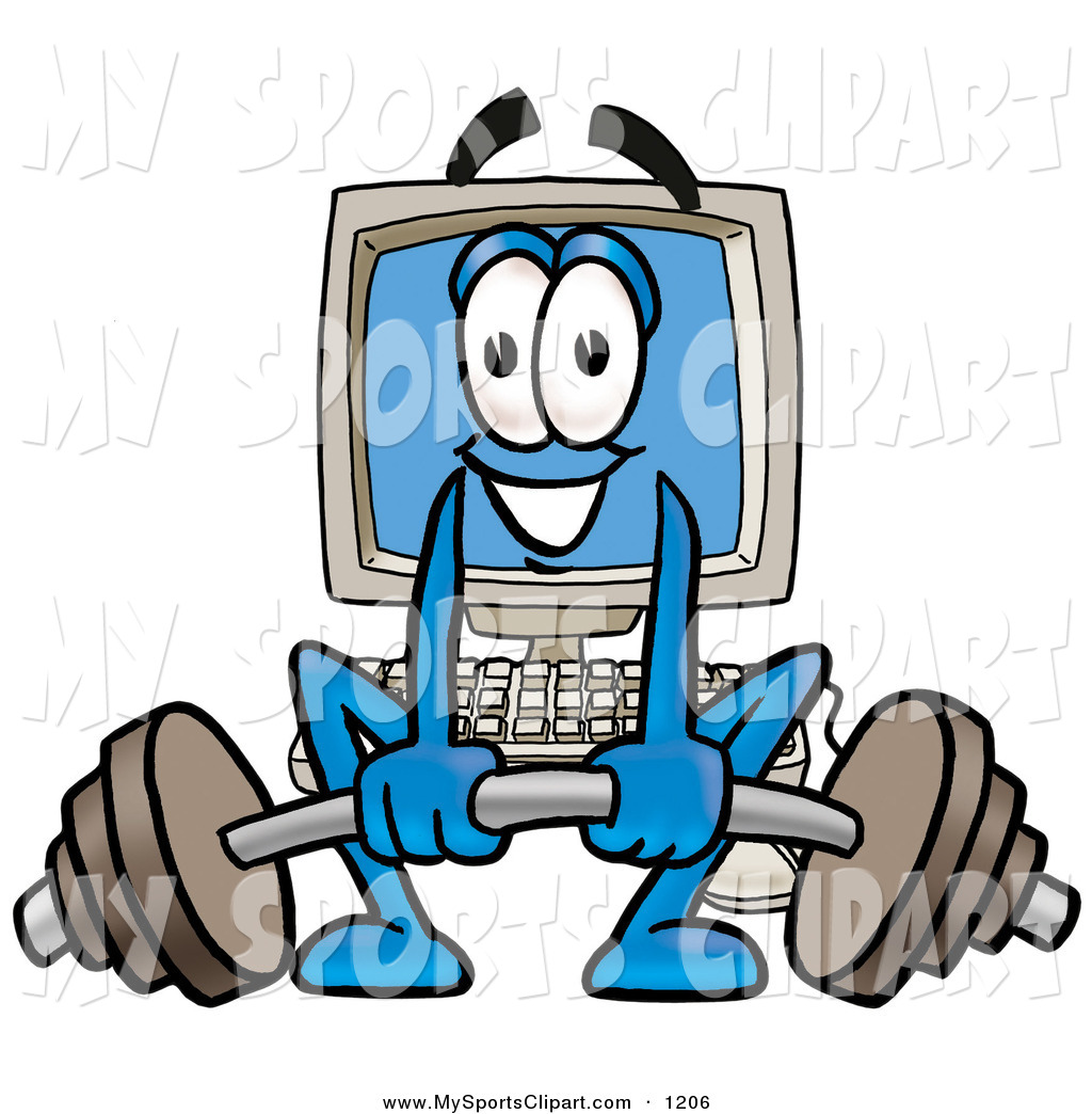 1024x1044 Sports Clip Art Of A Strong Desktop Computer Mascot Cartoon