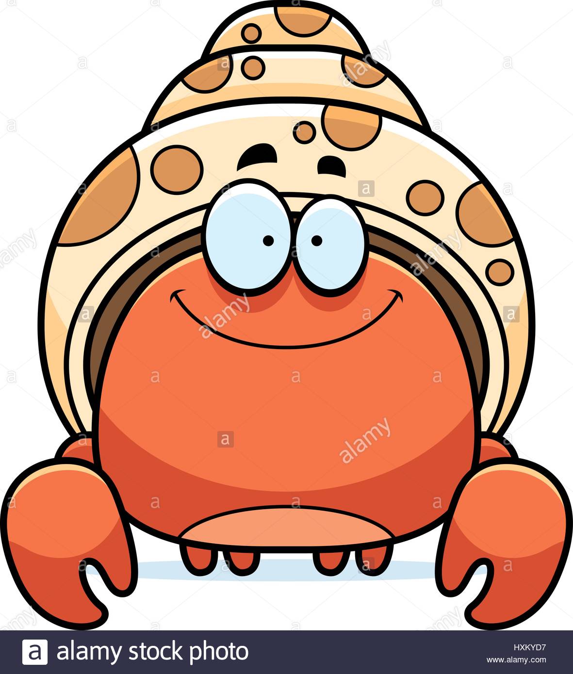 1181x1390 A Cartoon Illustration Of A Hermit Crab Smiling Stock Vector Art