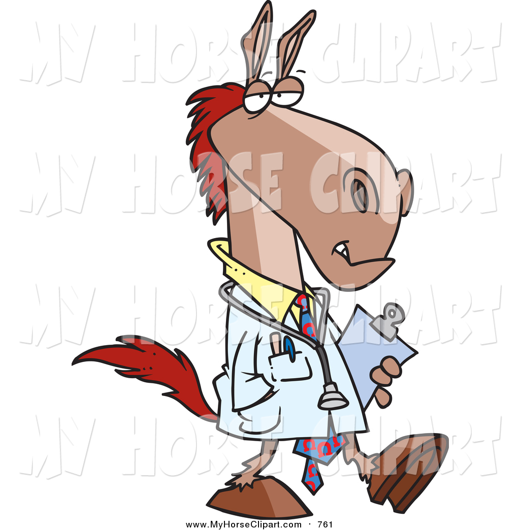 1024x1044 Clip Art Of A Cartoon Doctor Horse Walking By Toonaday