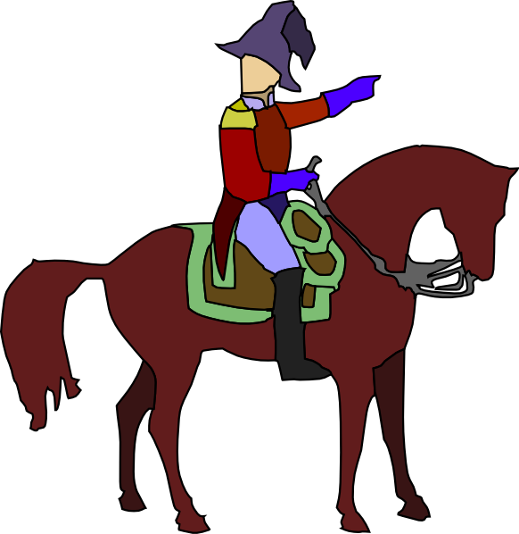 582x598 Historic Soldier On A Horse Clip Art