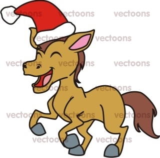320x315 Joyful Horse Christmas Illustration
