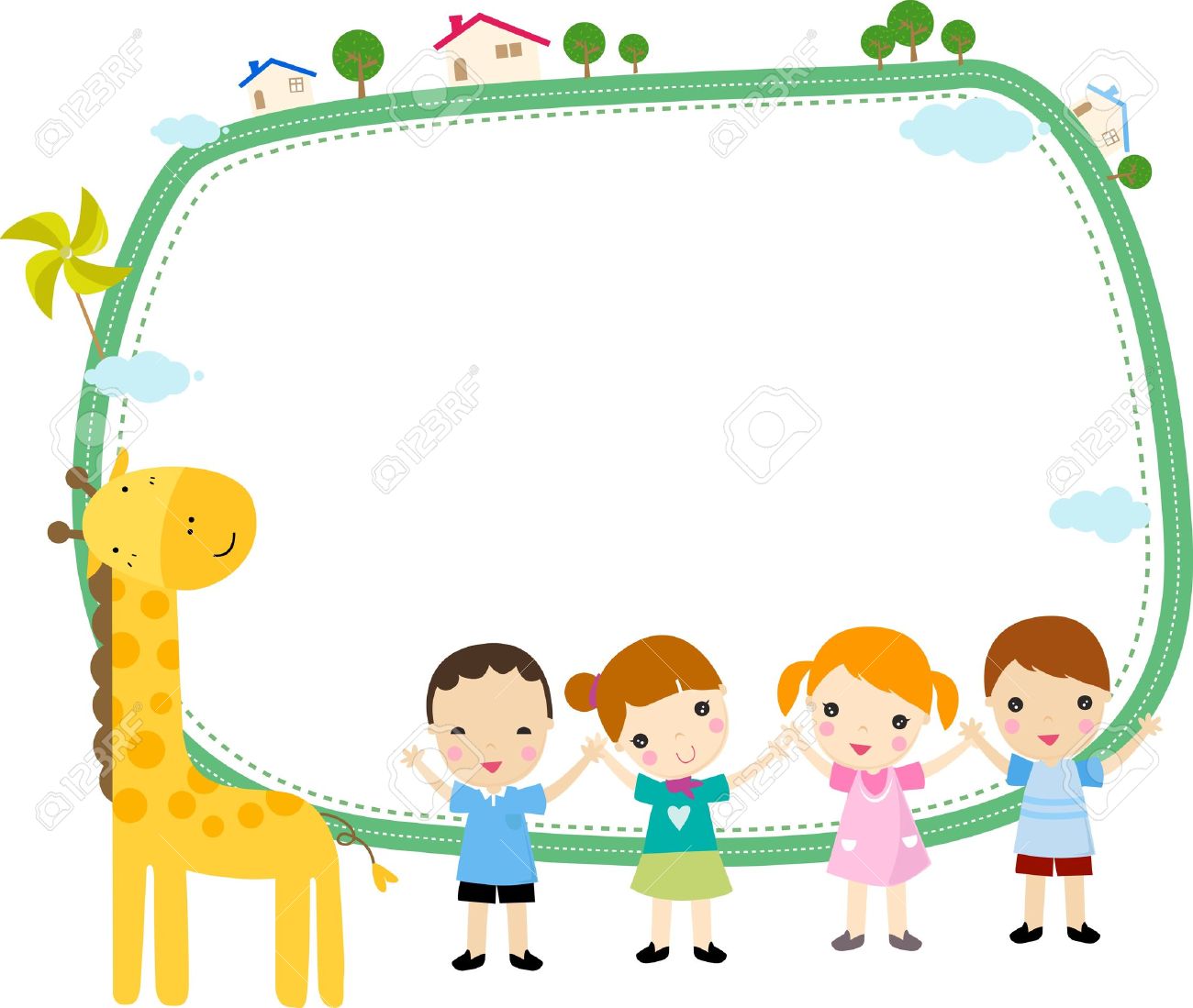 1300x1099 Cute Cartoon Kids Frame Royalty Free Cliparts, Vectors, And Stock