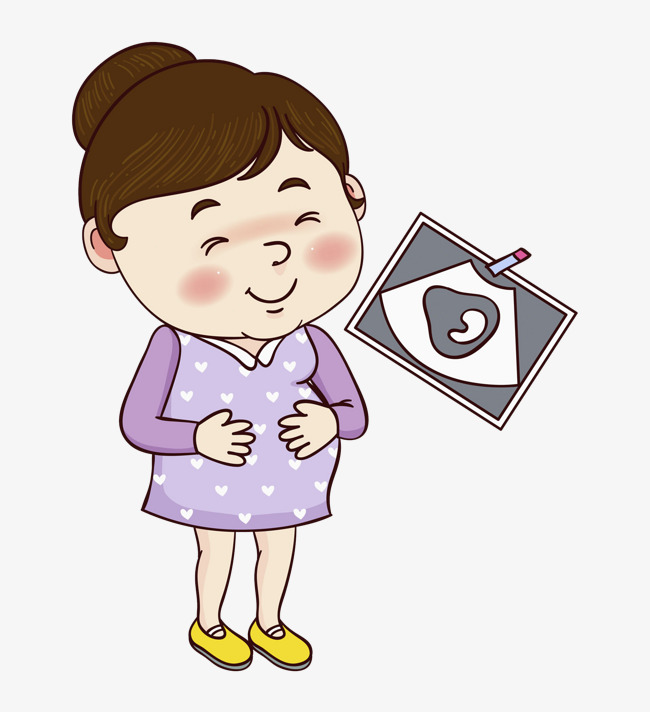 650x712 Physical Examination Pregnant Women, Cartoon Hand Drawing