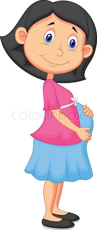 337x800 Vector Illustration Of Pregnant Woman Cartoon Stock Vector
