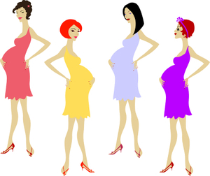 300x252 Baby Shower Decor Pregnant Women Cartoon Mommiemakeover