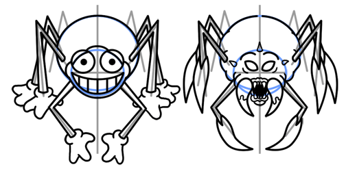 520x247 Cartoon Spider Step By Step Drawing Lesson