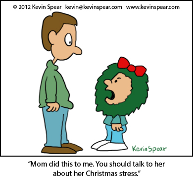 390x354 Cartoon Christmas Stress Kevin H. Spear