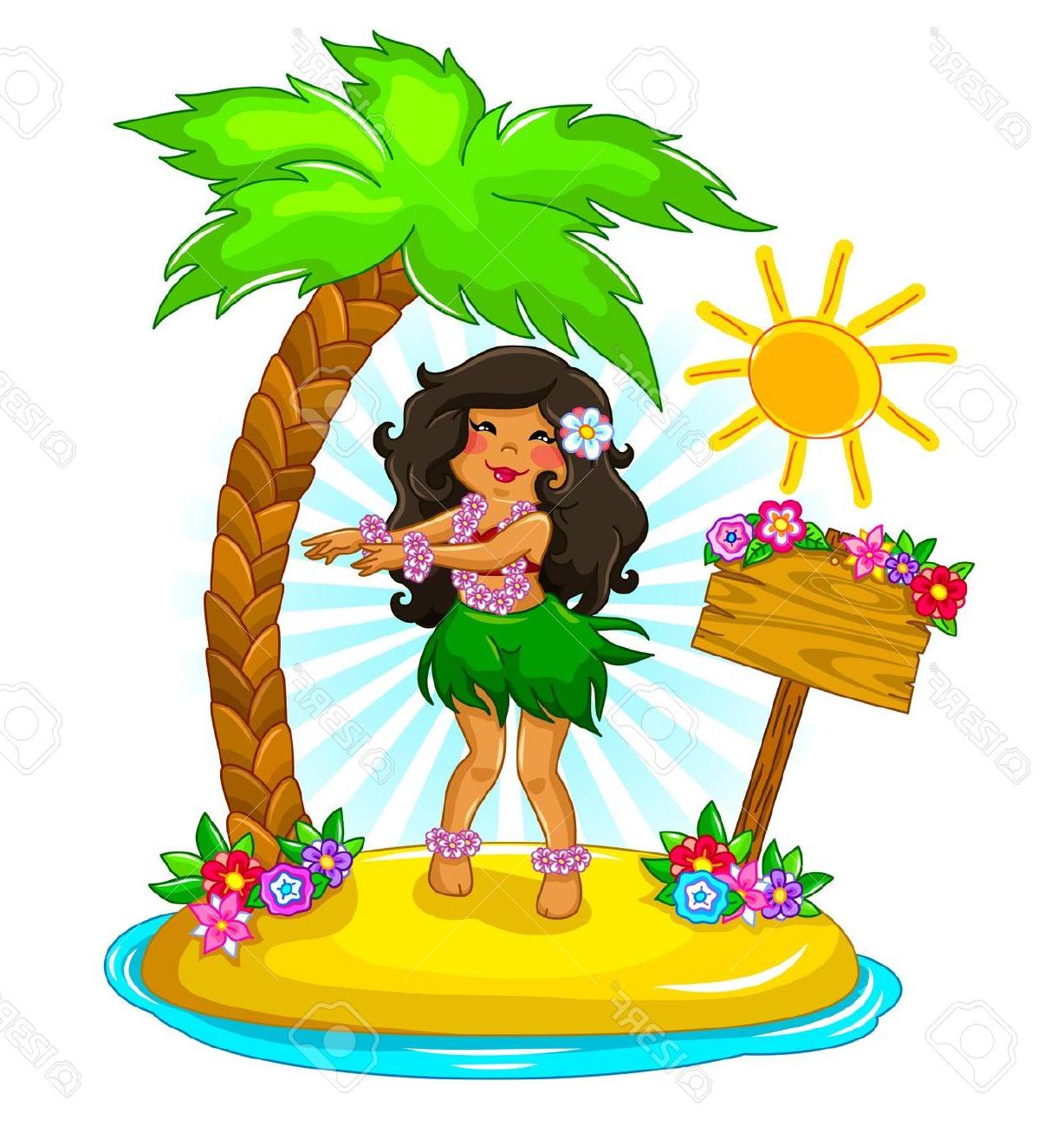 1228x1300 Best Free Girl Dancing Hula On Tropical Island Stock Vector