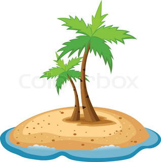 318x320 Bright Cartoon Palm Tree On Island Stock Vector Colourbox