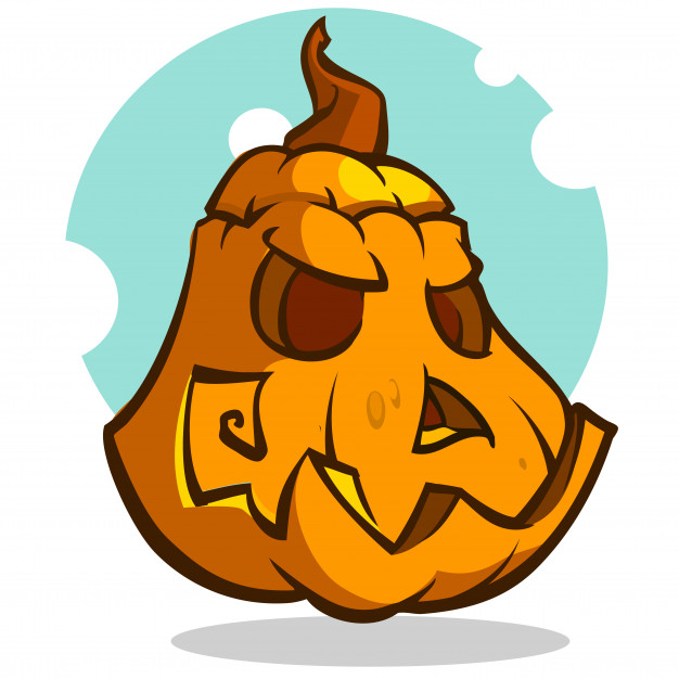 626x626 Cartoon Vector Illustration Of A Spooky Halloween Pumpkin Jack O