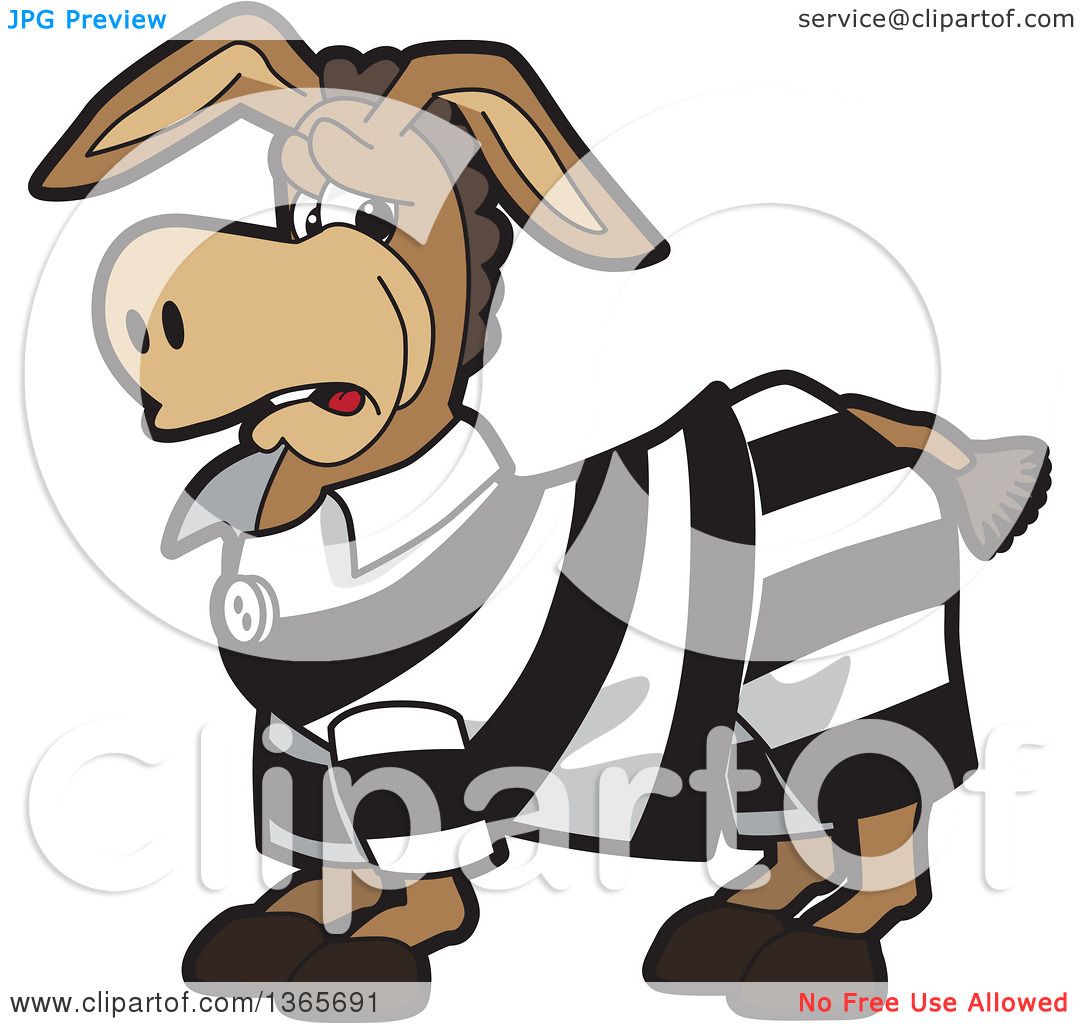 1080x1024 Clipart Of A Cartoon Donkey Mascot In A Jail Suit