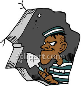 283x300 Prisoner About To Escape From Jail Royalty Free Clipart Picture