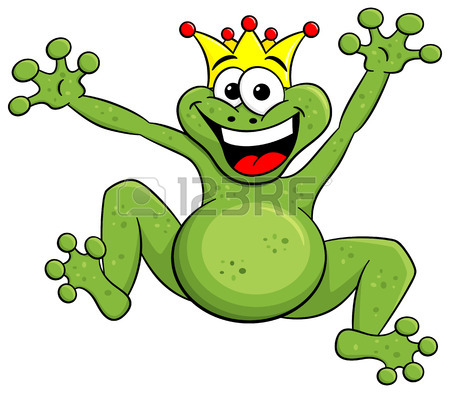 450x393 Vector Illustration Of A Jumping Cartoon Frog Isolated On White