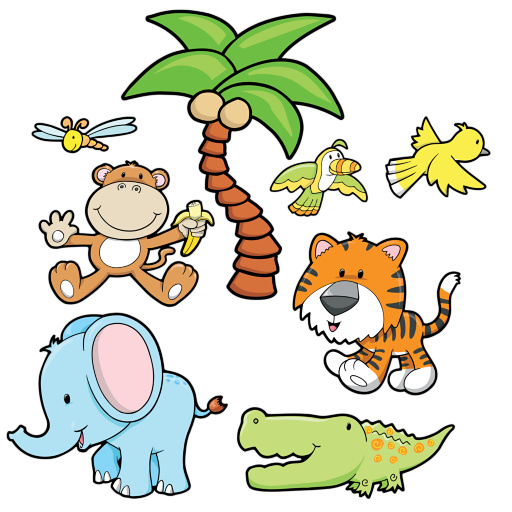 512x512 Cartoon Pictures Baby Animals Group